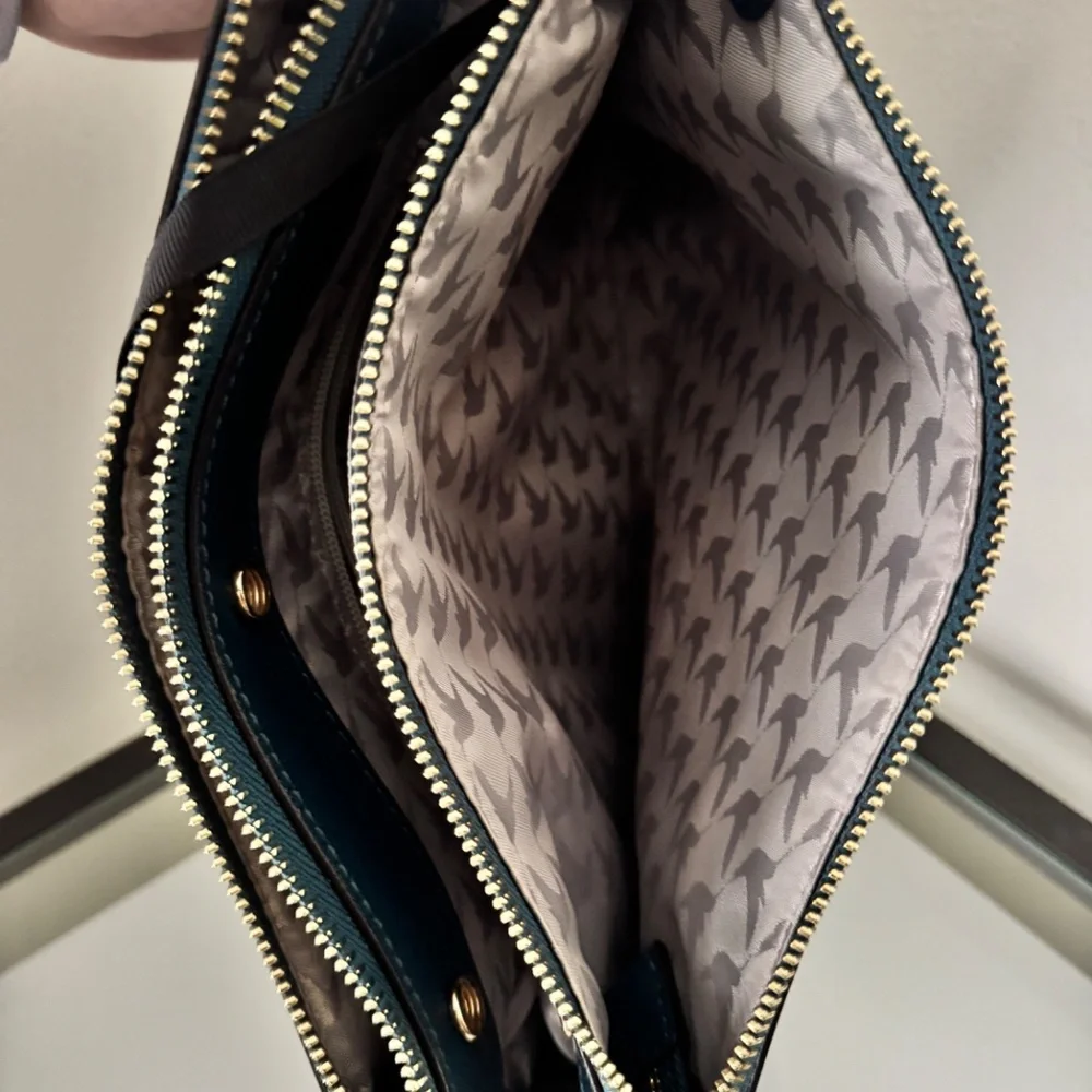 Lo & Sons Purse / The Pearl / Pacific Blue / Saffiano Leather / Gold Hardware - Picture 10 of 16